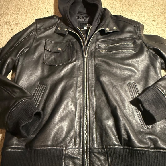 Men's Hooded Leather Jacket | The Jacket Maker | Bravado | XXL - Picture 12 of 12